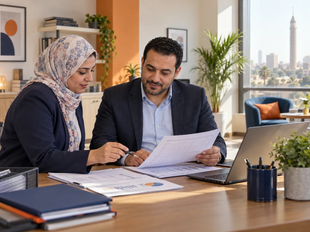 فريق سنتر تعليمي يراجع التقارير والحسابات